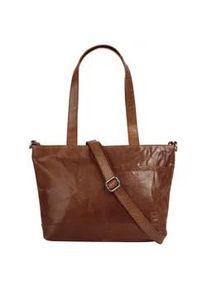 SPIKES & SPARROW Shopper SPIKES & SPARROW, Damen, Gr. B/H/T: 38cm x 25cm x 11cm onesize, braun (cognac), Leder, leicht gl&auml;nzend, unifarben, Taschen Shopper, echt Leder