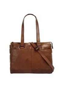 SPIKES & SPARROW Shopper SPIKES & SPARROW, Damen, Gr. B/H/T: 42cm x 28cm x 11cm onesize, braun (cognac), Leder, leicht gl&auml;nzend, unifarben, Taschen Shopper, echt Leder
