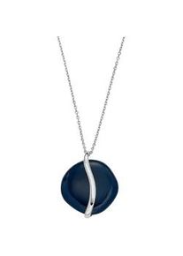 Kette mit Anh&auml;nger Skagen "Schmuck Geschenk Edelstahl Halskette SOFIE SEA GLASS", blau (edelstahlfarben, dunkelblau), Halsketten, Damen, Edelstahl, L: 50, gl&auml;nzend, mit Glasstein