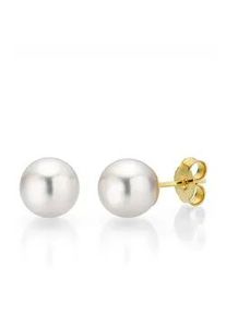 Paar Ohrstecker Firetti "Schmuck Geschenk Gold 375 Ohrschmuck Perle verschiedene Gr&ouml;&szlig;en" Gr. 8, gold (gelbgoldfarben, wei&szlig;), Ohrringe, Damen, 8, Gelbgold 375 Perlen, Gelbgold 375, Perlen, Made in Germany - mit S&uuml;&szlig;wasserzuchtperle