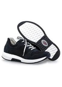Gabor Keilsneaker ROLLINGSOFT, Damen, Gr. 35, blau (nachtblau), Nubukleder, Textil, Schuhe Sneaker, Freizeitschuh, Halbschuh, Schn&uuml;rschuh mit Logo an der Ferse