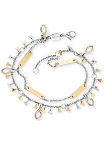 Fu&szlig;kette Engelsrufer "BOHO Triangle Bicolor", gold (edelstahlfarben, gelbgoldfarben), Fu&szlig;ketten, Damen, Edelstahl