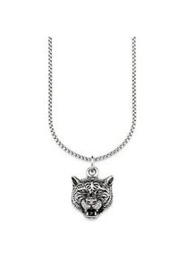 Kette mit Anh&auml;nger Bruno Banani "Schmuck Geschenk Halskette Tiger Venezianerkette", silber (edelstahlfarben), Halsketten, Herren, Edelstahl, L: 55 B: 3mm, B:3mm