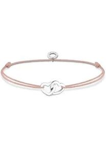 Armband Thomas Sabo "Herzen" Gr. 20, silber (silberfarben), Armb&auml;nder, Damen, 20, Silber 925 (recycelt) Textil, Silber 925 (recycelt), Textil, Armband