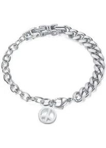 Edelstahlarmband Firetti "Schmuck Geschenk Peace, Frieden", silber (edelstahlfarben), Armb&auml;nder, Damen, 20cm, Edelstahl, Edelstahlarmband