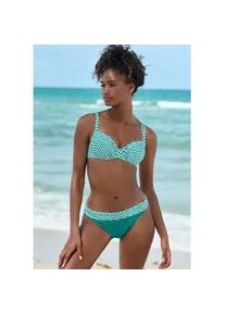 B&uuml;gel-Bikini JETTE, Damen, Gr. 44, Cup C, gr&uuml;n (gr&uuml;n, wei&szlig;), Polyamid, bedruckt, Bikini-Sets B&uuml;gel-Bikini, im trendigen Zick-Zack-Design