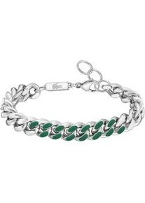 Armband Lacoste "STRIKE", gr&uuml;n (edelstahlfarben, gr&uuml;n), Armb&auml;nder, Herren, 21cm, Edelstahl, Armband, mit Emaille