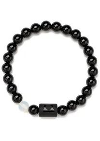 Armband Firetti "Schmuck Geschenk Armschmuck Armkette Edelstein Sternzeichen", schwarz (schwarz, schwarz, wei&szlig;), Armb&auml;nder, Damen, 20cm, Waage, Silikon Stein, Silikon, Stein, Armband, Made in Germany - mit Onyx und Geburtsstein