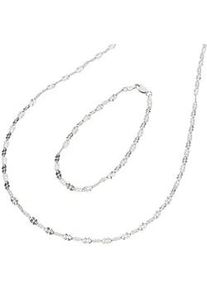 Ketten und Armband Set Firetti "Multipack Schmuck Geschenk Silber 925 Armkette Halskette Pl&auml;ttchen", silber (silberfarben), Schmuck_Sets, Damen, Silber 925 (Sterlingsilber)