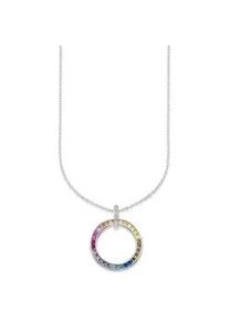 Kette mit Anh&auml;nger Bruno Banani "Schmuck Geschenk Silber 925 Halsschmuck Halskette Regenbogen", silber (silberfarben, mehrfarbig), Halsketten, Damen, Silber 925 (Sterlingsilber), L: 48 B: 1,4mm, mit Zirkonia (synth.), B:1,4mm