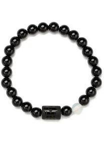 Armband Firetti "Schmuck Geschenk Armschmuck Armkette Edelstein Sternzeichen", schwarz-wei&szlig; (schwarz, wei&szlig;, schwarz, wei&szlig;), Armb&auml;nder, Damen, 20cm, Zwilling, Silikon Stein, Silikon, Stein, Armband, Made in Germany - mit Onyx und Geburtsstein