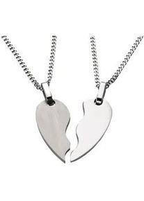 Schmuckset Firetti "Multipack Schmuck Geschenk Halskette Namenskette Liebe Herz", silber (edelstahlfarben), Schmuck_Sets, Damen, Edelstahl, Schmuckset