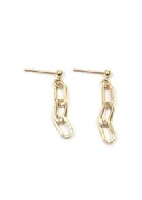 Paar Ohrstecker Firetti "kleine Kugeln, Kettenglieder", gold (gelbgoldfarben), Ohrringe, Damen, Metall