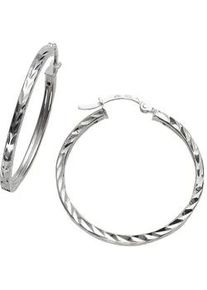 Paar Creolen Firetti "Schmuck Geschenk Silber 925 gl&auml;nzendes Design diamantiert" Gr. 30, silber (silberfarben), Ohrringe, Damen, 30, Silber 925 (Sterlingsilber)