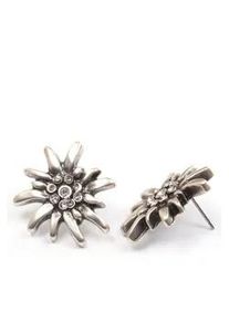 Paar Ohrstecker Firetti "Edelwei&szlig; gro&szlig;", wei&szlig; (metallfarben, antikfarben, wei&szlig;, wei&szlig;), Ohrringe, Damen, Metall, mit Glasstein