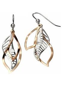Paar Ohrh&auml;nger Firetti "Schmuck Geschenk Silber 925 Ohrschmuck Ohrhaken Blatt Bl&auml;tter", rosa (ros&eacute;goldfarben, silber, 925), Ohrringe, Damen, Silber 925 (Sterlingsilber)
