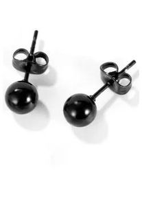 Paar Ohrstecker Firetti "Schmuck Geschenk Ohrschmuck Dot", schwarz, Ohrringe, Damen, 6mm, Edelstahl