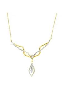 Kette mit Anh&auml;nger Firetti "Schmuck Geschenk Silber 925 Halsschmuck Halskette Statement Tropfen", silber (gelbgoldfarben, silberfarben), Halsketten, Damen, 0,08, Diamanten Silber 925 (Sterlingsilber), L: 47 B: 1,1mm, Diamanten, Silber 925 (Sterlingsilber), mit Diamanten, B:1,1mm