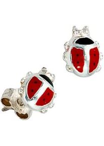 Paar Ohrstecker Jobo "Marienk&auml;fer", silber (silber 925), Ohrringe, Damen, Silber 925 (Sterlingsilber), 925 Silber