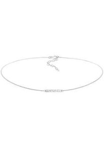 Collier Elli "Choker Platte Geh&auml;mmert 925er Silber" Gr. 36, silber, Halsketten, Damen, 36, ohne Stein, Silber 925 (Sterlingsilber), L: 36, Collier
