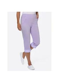 Caprihose Casual Looks, Damen, Gr. 54, Normalgr&ouml;&szlig;en, lila (flieder), 72% Viskose, 25% Polyamid, 3% Elasthan, gemustert, mehrfarbig, knielang, Hosen Caprihose