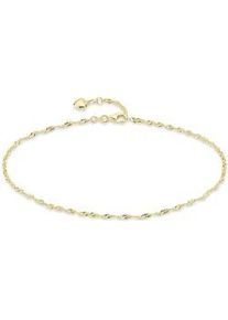 Fu&szlig;kette Bruno Banani "Schmuck Geschenk Silber 925 K&ouml;rperschmuck Singapurkette Herz", gold (gelbgoldfarben), Fu&szlig;ketten, Damen, Silber 925 (Sterlingsilber), Made in Germany