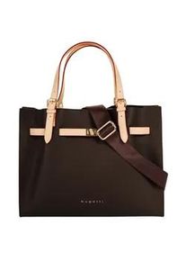 Henkeltasche Bugatti "ELLA", Damen, Gr. B/H/T: 37cm x 27cm x 14cm onesize, braun, Kunstfaser, leicht gl&auml;nzend, unifarben, Taschen