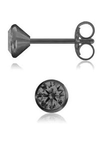 Paar Ohrstecker Firetti "Schmuck Geschenk Silber 925 Ohrschmuck", silber (silberfarben, schwarz, schwarz), Ohrringe, Damen, 4,4mm, Silber 925 (Sterlingsilber), mit Zirkonia (synth.)