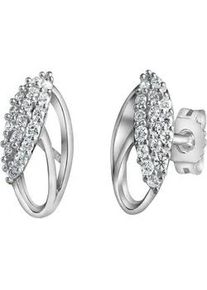 Paar Ohrstecker Vivance "925-Sterling Silber rhodiniert Zirkonia", wei&szlig; (wei&szlig;, wei&szlig;), Ohrringe, Damen, one-size, Silber 925 (Sterlingsilber)