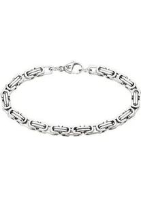 Edelstahlarmband Bruno Banani "Schmuck Geschenk Armkette K&ouml;nigskette 4-Kant-Optik Silber" Gr. 21, silber (edelstahlfarben), Armb&auml;nder, Herren, 21, Edelstahl, Edelstahlarmband
