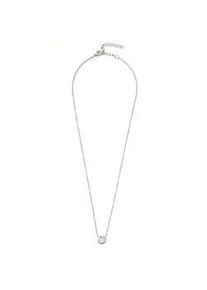 Kette mit Anh&auml;nger Firetti "dezent, schlicht, klassisch, rund", silber (edelstahlfarben, kristallwei&szlig;), Halsketten, Damen, Edelstahl, L: 45,5, mit Glasstein