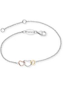 Armband Engelsrufer "3 HERZEN TRICOLOR", rosa (silberfarben, gelbgoldfarben, ros&eacute;goldfarben), Armb&auml;nder, Damen, 19cm, Silber 925 (Sterlingsilber), Armband
