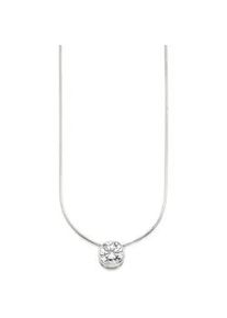 Kette mit Anh&auml;nger Bruno Banani "Schmuck Geschenk Silber 925 Halsschmuck Halskette Schlangenkette Stein", silber (silberfarben, kristallwei&szlig;), Halsketten, Damen, Silber 925 (Sterlingsilber), L: 45, mit Zirkonia (synth.), Korund (synth.) oder Spinell (synth.)
