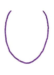 Kette ohne Anh&auml;nger Firetti "Schmuck Geschenk Silber 925 Halsschmuck Halskette Amethyst" Gr. 42, bunt (silberfarben, lila), Halsketten, Damen, 42, Silber 925 (Sterlingsilber), B: 4mm, Made in Germany - mit Amethyst, B:4mm
