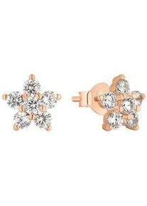 Paar Ohrstecker Amor "Ros&eacute; Star", rosa (ros&eacute;goldfarben,wei&szlig;, kristallwei&szlig;), Ohrringe, Damen, Silber 925 (Sterlingsilber), mit Zirkonia (synth.)