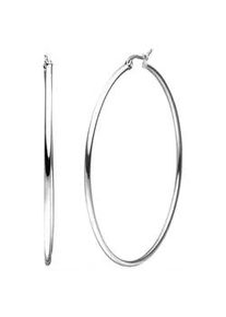 Paar Creolen Jobo, silber (edelstahlfarben), Ohrringe, Damen, 60mm, Edelstahl, Edelstahl 60 mm