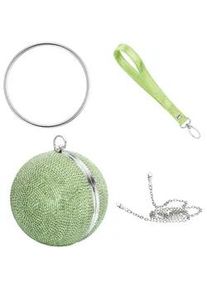 Abendtasche JULIE JULSEN "Metall mit Zirkonia gr&uuml;n", Damen, gr&uuml;n, Taschen Abendtasche