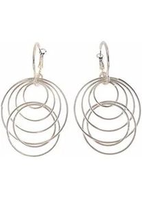 Paar Creolen Firetti "mit abnehmbaren Einh&auml;ngern", grau (metallfarben), Ohrringe, Damen, 50mm, Metall, Einh&auml;nger abnehmbar