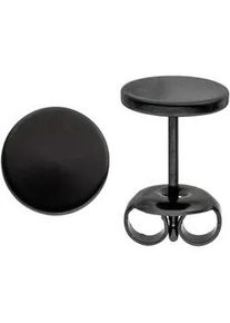 Paar Ohrstecker Jobo, silber (edelstahlfarben), Ohrringe, Damen, 8mm, Edelstahl, STUDS Edelstahl schwarz beschichtet