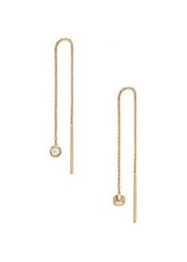 Paar Ohrh&auml;nger Skagen "Schmuck Geschenk Silber 925 Ohrringe KARIANA GLITZ", gold (gelbgoldfarben, wei&szlig;, kristallwei&szlig;), Ohrringe, Damen, Silber 925 (Sterlingsilber), mit Zirkonia (synth.)