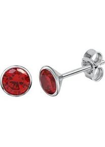 Paar Ohrstecker Firetti "Schmuck Geschenk Silber 925 Ohrschmuck", bunt (silberfarben, rot, rot), Ohrringe, Damen, 5mm, Silber 925 (Sterlingsilber), mit Zirkonia (synth.)