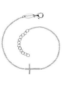 Silberarmband Engelsrufer "Armband Armkette Kreuz", silber (silberfarben, kristallwei&szlig;, kristallwei&szlig;), Armb&auml;nder, Damen, 20cm, Silber 925 (Sterlingsilber), Silberarmband, mit Zirkonia (synth.)