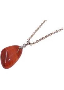 Kette mit Anh&auml;nger Firetti "Schmuck Geschenk, Achat", orange (silberfarben, edelstahlfarben, orangerot), Halsketten, Damen, Edelstahl Silber 925 (Sterlingsilber), L: 50 B: 2mm, Edelstahl, Silber 925 (Sterlingsilber), Made in Germany - mit Achat, B:2mm