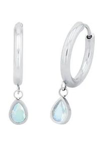 Paar Creolen Amor "2034293, 2036443, 2036466", silber (edelstahlfarben, irisierend, irisierend), Ohrringe, Damen, Edelstahl, mit Zirkonia (synth.)