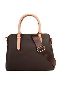 Henkeltasche Bugatti "ELLA", Damen, Gr. B/H/T: 28cm x 20cm x 12cm onesize, braun (dunkelbraun), Kunstfaser, unifarben, Taschen