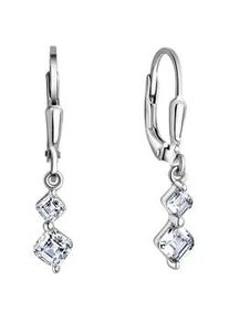 Paar Ohrh&auml;nger Firetti "Schmuck Geschenk Silber 925 Ohrschmuck Patentbrisur Glitzer", silber (silberfarben, kristallwei&szlig;, kristallwei&szlig;), Ohrringe, Damen, Silber 925 (Sterlingsilber), mit Zirkonia (synth.)