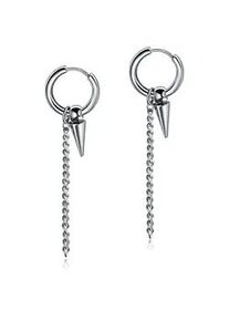 Paar Creolen Firetti "Schmuck Geschenk Kegel", silber (edelstahlfarben), Ohrringe, Damen, 17mm, Edelstahl, Einh&auml;nger abnehmbar