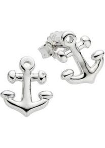 Paar Ohrstecker ZEEme "Silber 925 rhodiniert mit Anker-Motiv", wei&szlig;, Ohrringe, Damen, one-size, Silber 925 (Sterlingsilber)