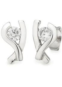Paar Ohrstecker Bruno Banani "Schmuck Geschenk Silber 925 Ohrschmuck Ohrringe Glitzerstein", silber (silberfarben, kristallwei&szlig;, kristallwei&szlig;), Ohrringe, Damen, Silber 925 (Sterlingsilber), mit Zirkonia (synth.)