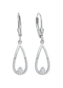 Paar Ohrh&auml;nger Firetti "Schmuck Geschenk Silber 925 Ohrschmuck Patentbrisur Tropfen", silber (silberfarben, kristallwei&szlig;, kristallwei&szlig;), Ohrringe, Damen, Silber 925 (Sterlingsilber), mit Zirkonia (synth.)